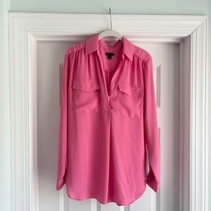 Ann Taylor Vibrant Pink Tunic Length Blouse